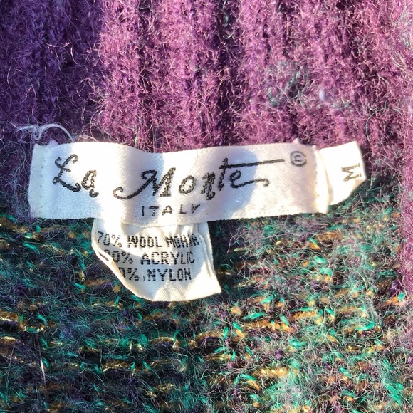 🎉2/$30 Vintage Wool Mohair Oversized Pattern Sweater Unique Design EUC - Picture 7 of 9